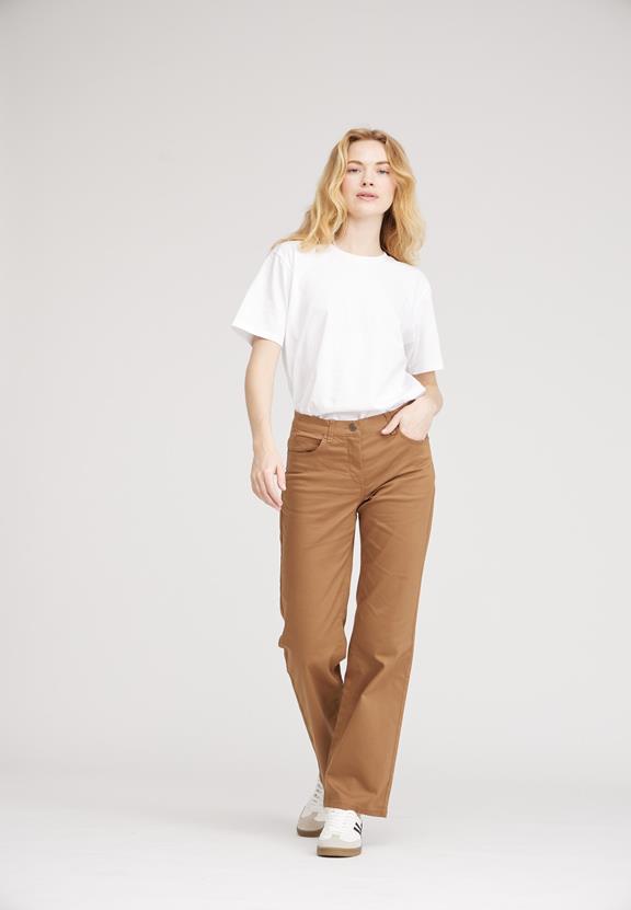 Broek Amelia Medium Lengte Camel from Shop Like You Give a Damn