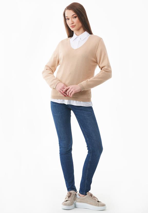 Sweater V Neck Beige from Shop Like You Give a Damn