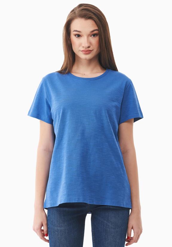 T-Shirt Basic Blauw via Shop Like You Give a Damn