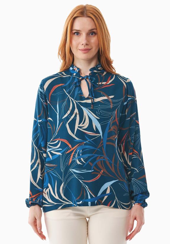 Blouse Winterbladeren Blauw via Shop Like You Give a Damn