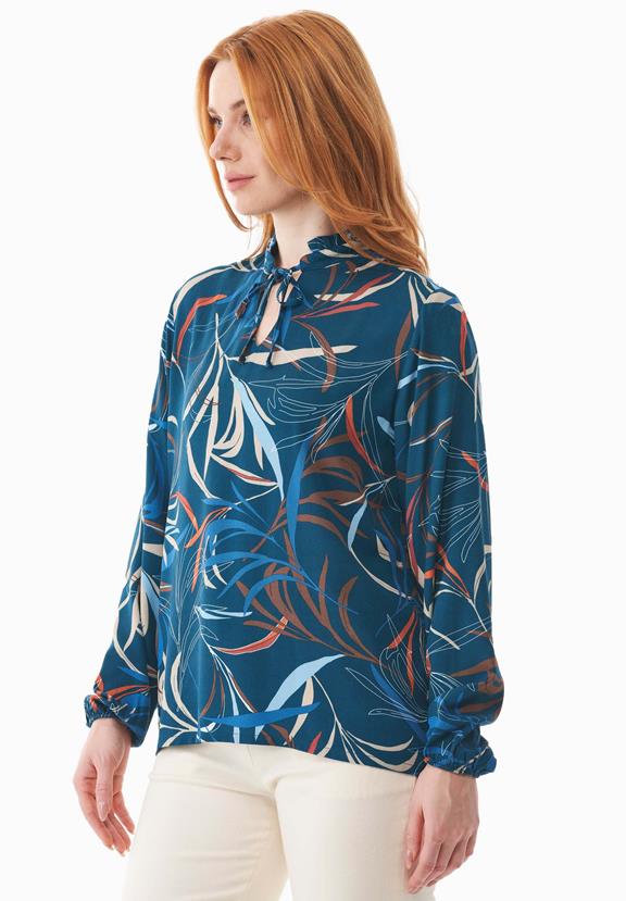 Blouse Winterbladeren Blauw from Shop Like You Give a Damn