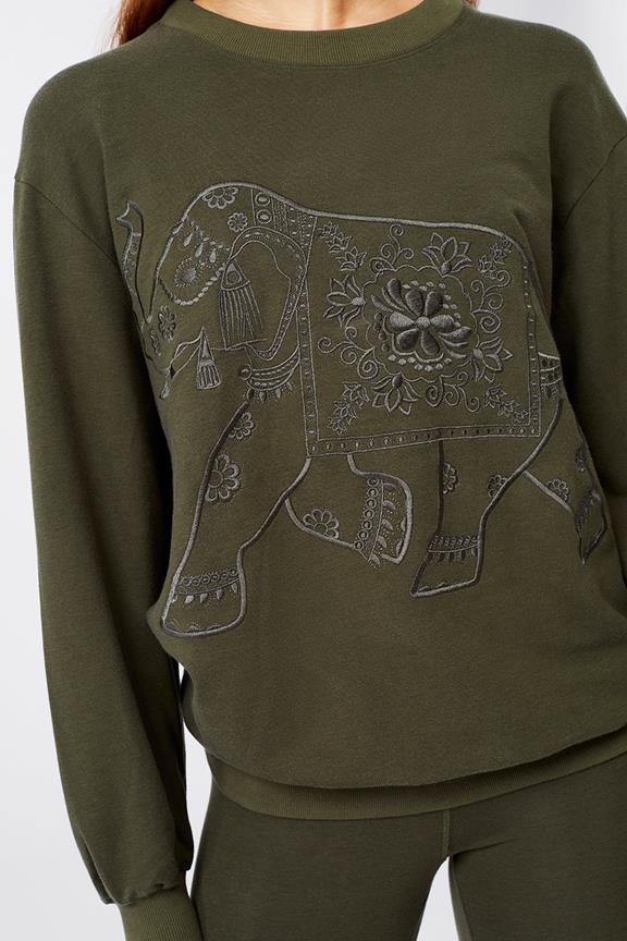 Sweater Ganesha Jungle Dark Green from Shop Like You Give a Damn