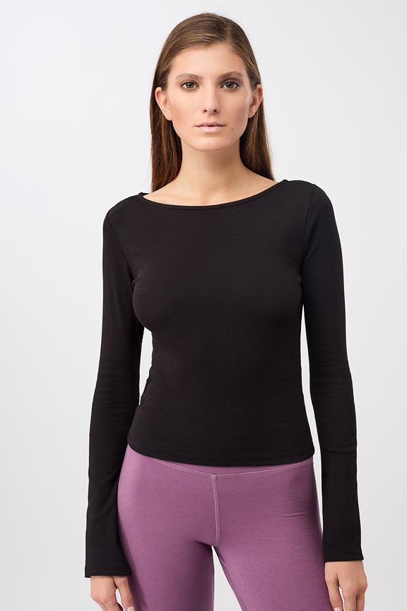 Top Ribbed Boat Neckline Black from Shop Like You Give a Damn