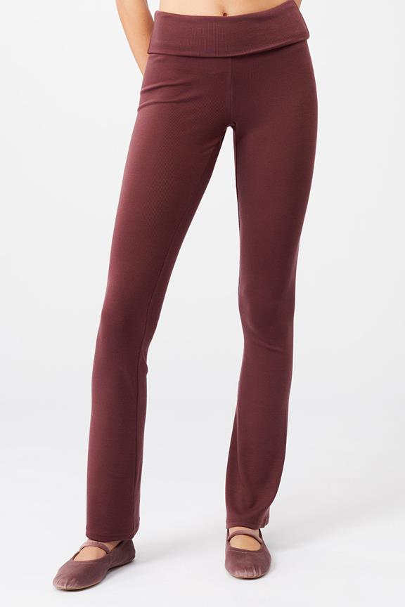 Pants Ribbed Rolldown Ruby Dark Red via Shop Like You Give a Damn