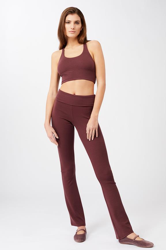 Pants Ribbed Rolldown Ruby Dark Red from Shop Like You Give a Damn