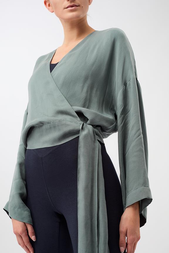 Wrap Top Cache Coeur Retro Green from Shop Like You Give a Damn