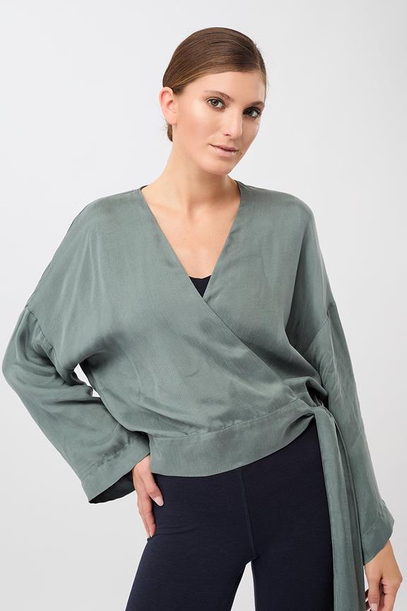 Wrap Top Cache Coeur Retro Green from Shop Like You Give a Damn