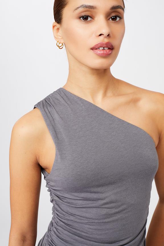 Top One Shoulder Thunder Grey from Shop Like You Give a Damn