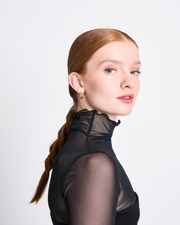 Turtleneck Mesh Pluie Zwart via Shop Like You Give a Damn