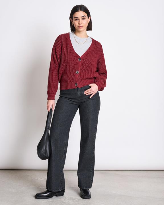 Dikke Cardigan Lena Syrah Rood via Shop Like You Give a Damn