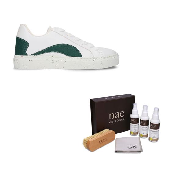 Set Sneakers + Reinigingsset / Vegan Eco-Leer Berlin Groen via Shop Like You Give a Damn