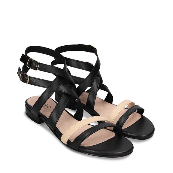 Sandalen Olga Vegan Eco-Leer Beige/Zwart from Shop Like You Give a Damn