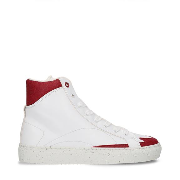 Sneakers London Vegan Eco-Leer Wit/Rood via Shop Like You Give a Damn