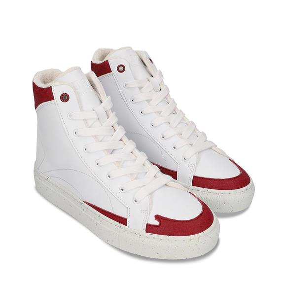 Sneakers London Vegan Eco-Leather White/Red from Shop Like You Give a Damn