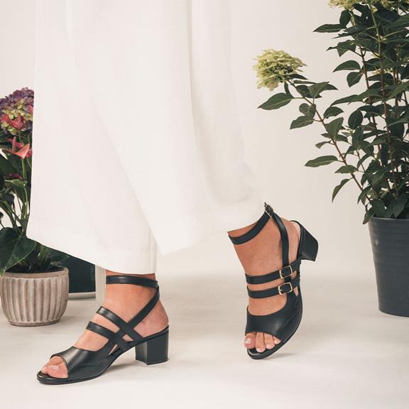 Sandals Devan Vegan Eco-Leather Black from Shop Like You Give a Damn