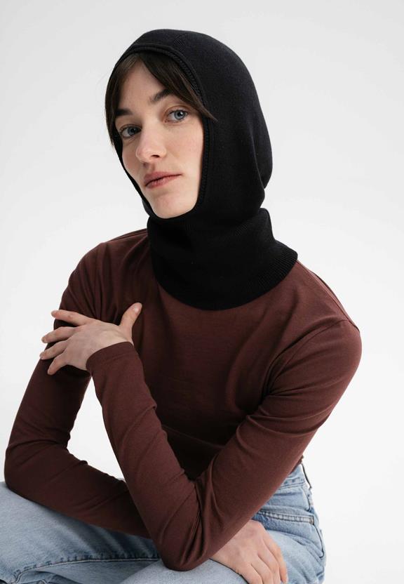 Balaclava Unisex Fine Knit Charvi Black via Shop Like You Give a Damn