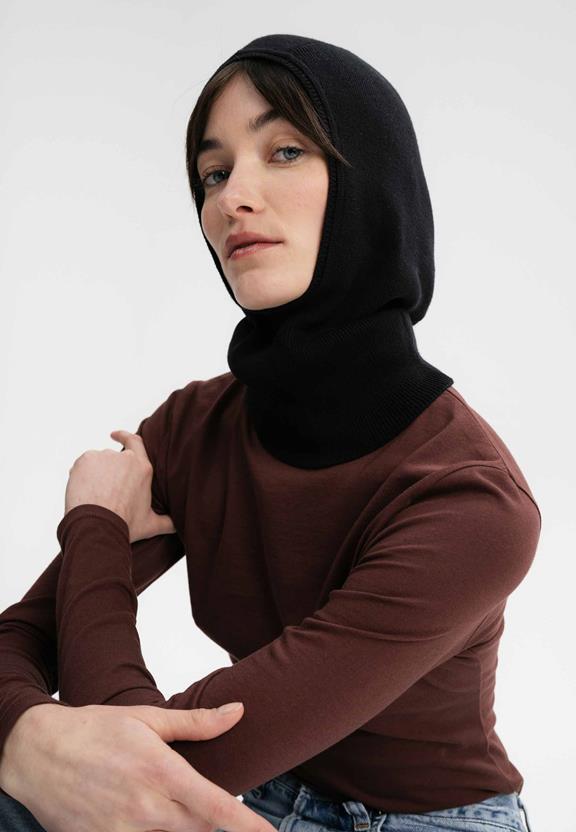 Balaclava Unisex Fine Knit Charvi Black from Shop Like You Give a Damn