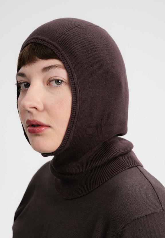 Balaclava Unisex Fine Knit Charvi Dark Brown from Shop Like You Give a Damn