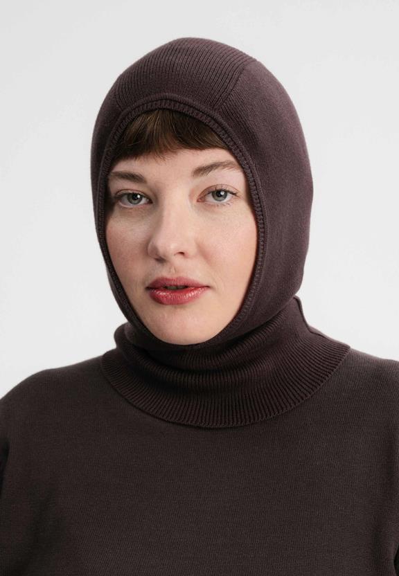 Balaclava Unisex Fine Knit Charvi Dark Brown from Shop Like You Give a Damn