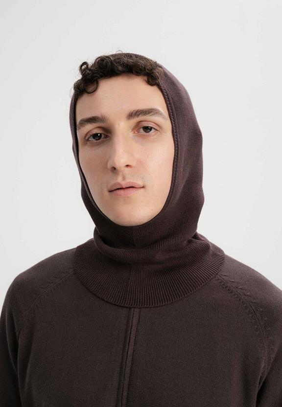 Balaclava Unisex Fine Knit Charvi Dark Brown from Shop Like You Give a Damn