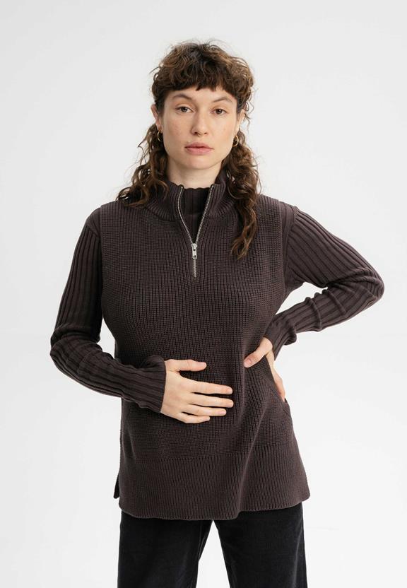 Knit Vest Turtleneck Gamini Dark Brown via Shop Like You Give a Damn