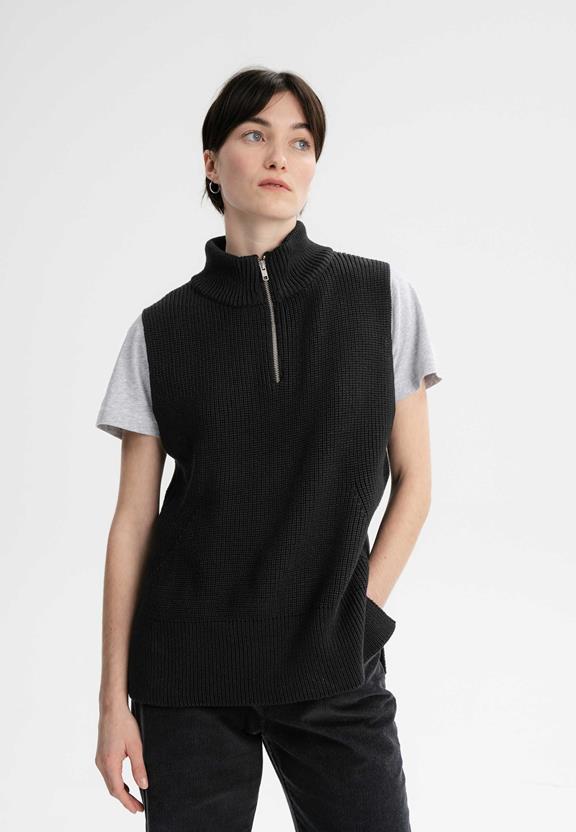 Knit Vest Turtleneck Gamini Black via Shop Like You Give a Damn