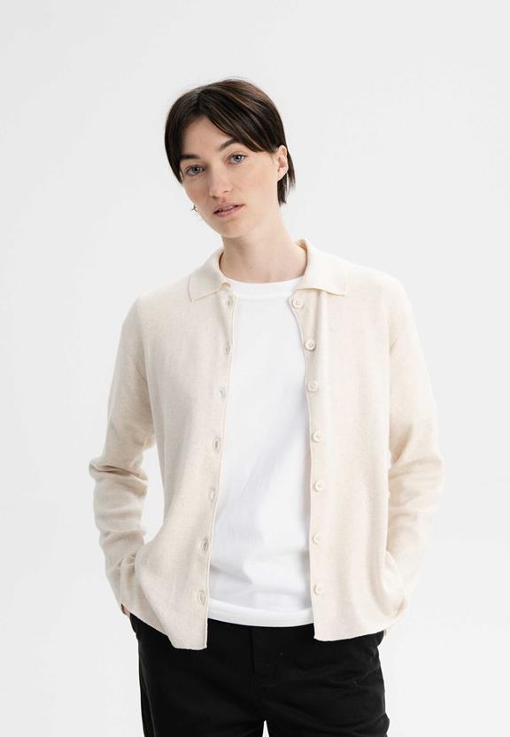 Cardigan Fine Knit Ulupi Cream via Shop Like You Give a Damn