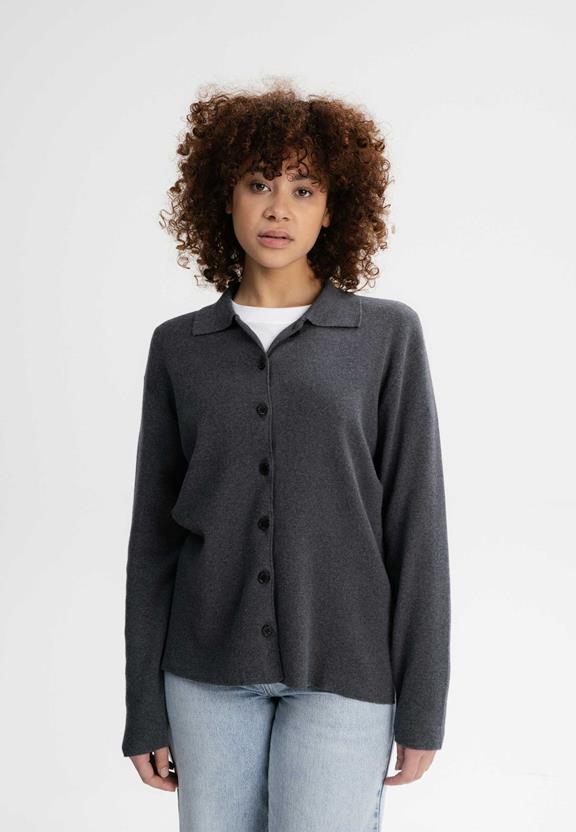 Cardigan Fine Knit Ulupi Dark Grey via Shop Like You Give a Damn