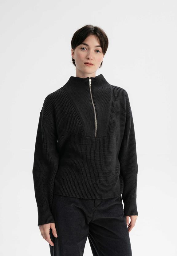 Troyer Rib Knit Kimaya Zwart via Shop Like You Give a Damn