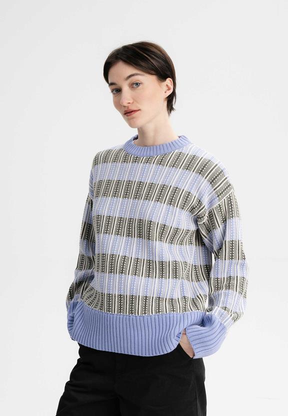 Knit Jumper Ishani Purple / Green via Shop Like You Give a Damn