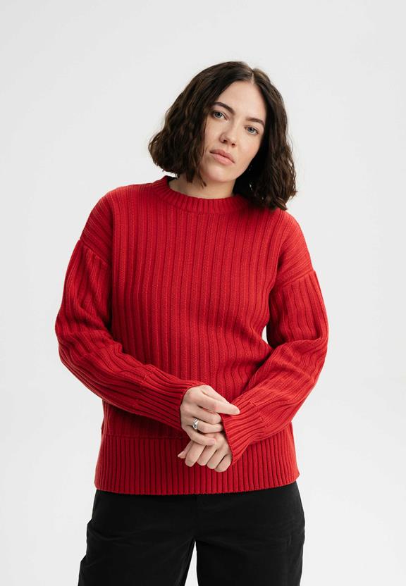 Knit Jumper Ishani Pomegranate via Shop Like You Give a Damn