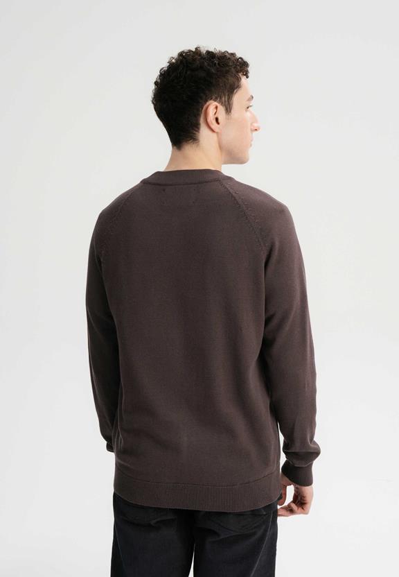 Jacket Knit Zip Shamial Dark Brown from Shop Like You Give a Damn