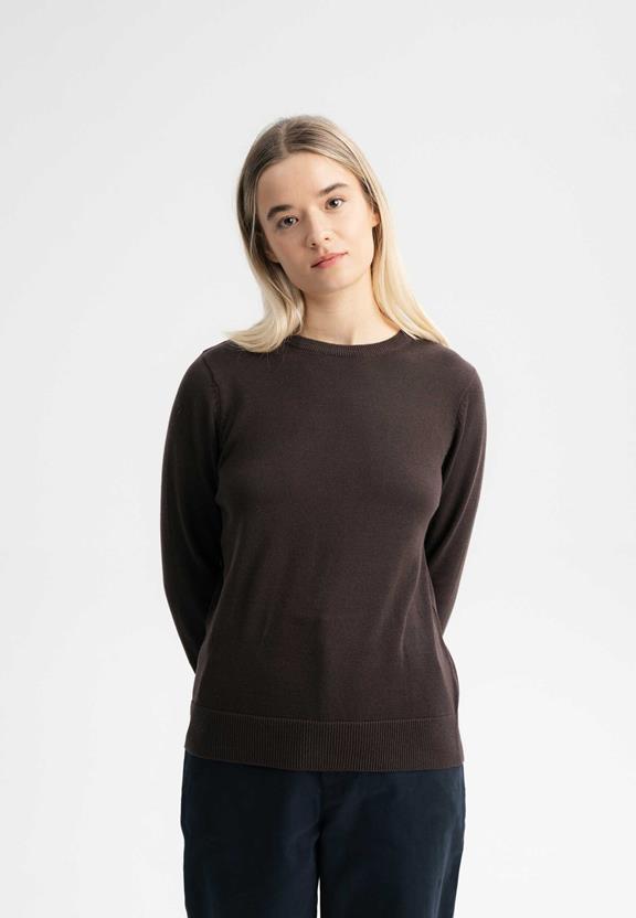 Jumper Fine-Knit Dhana Dark Brown via Shop Like You Give a Damn