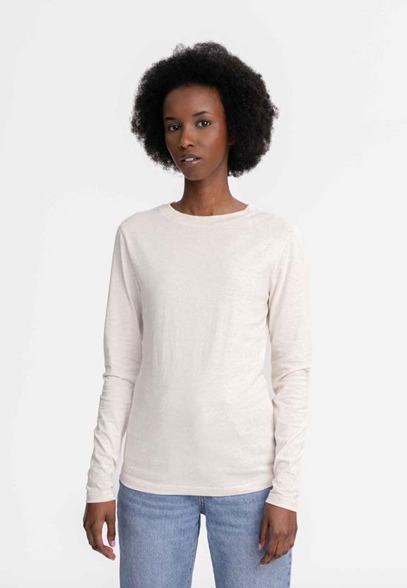 Shirt Basic Longsleeved Dhivya Cream via Shop Like You Give a Damn