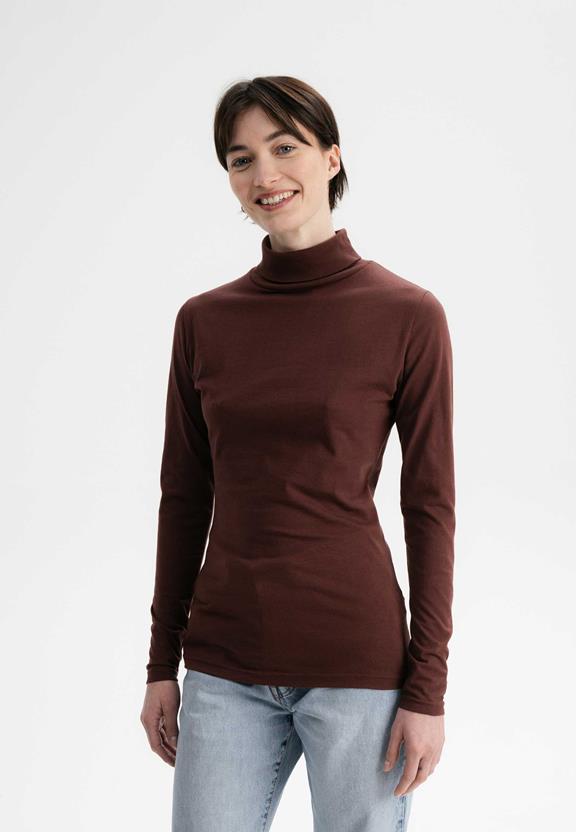 Shirt Turtleneck  Anchal Choc Brown via Shop Like You Give a Damn