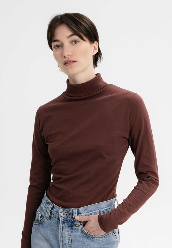 Shirt Turtleneck  Anchal Choc Brown from Shop Like You Give a Damn