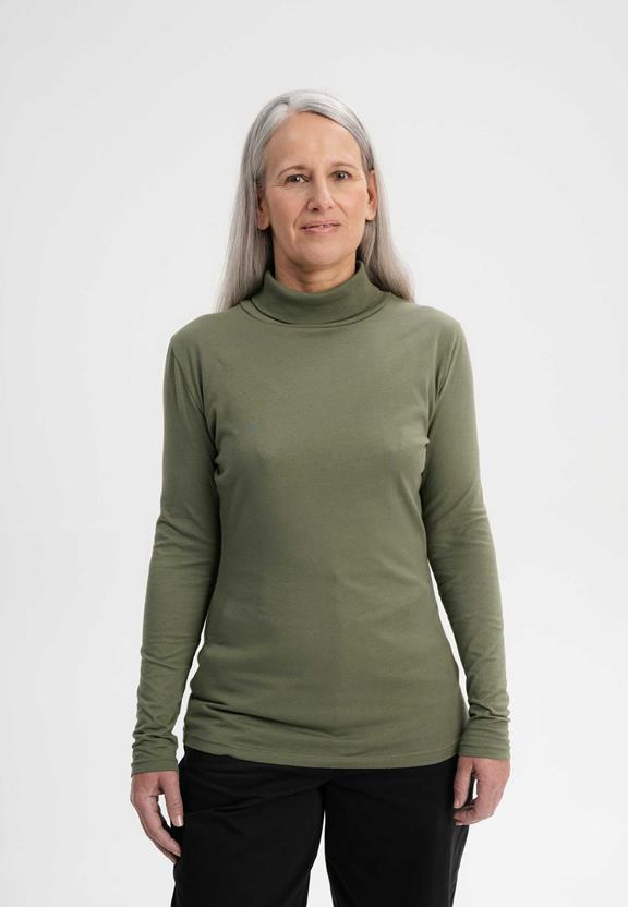 Shirt Turtleneck Anchal Thyme Green via Shop Like You Give a Damn