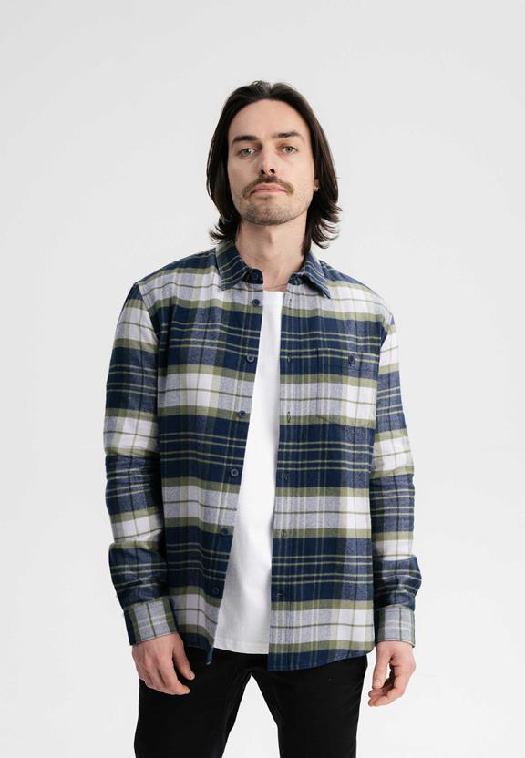 Shirt Flannel Sahel Navy / Lavender via Shop Like You Give a Damn