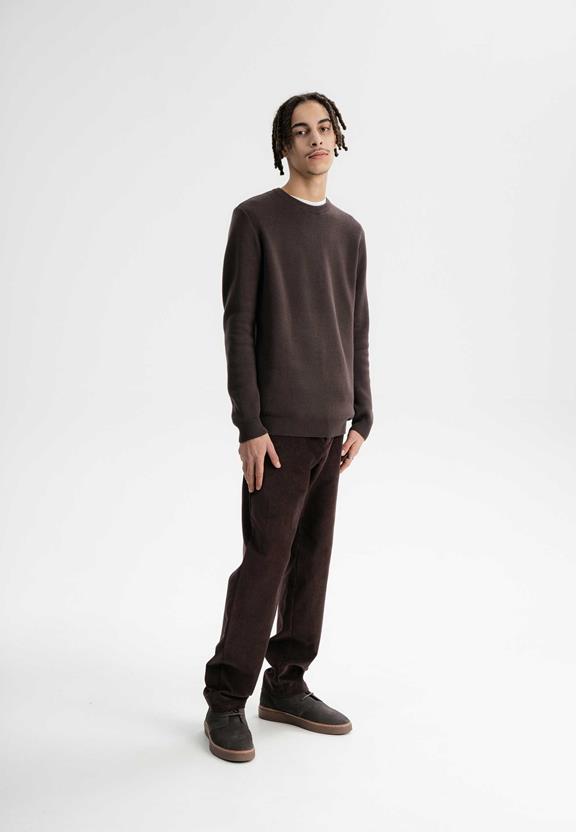 Knit Jumper Jacquard Manav Dark Brown from Shop Like You Give a Damn