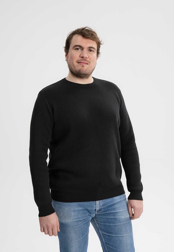 Knit Jumper Jacquard Manav Black from Shop Like You Give a Damn