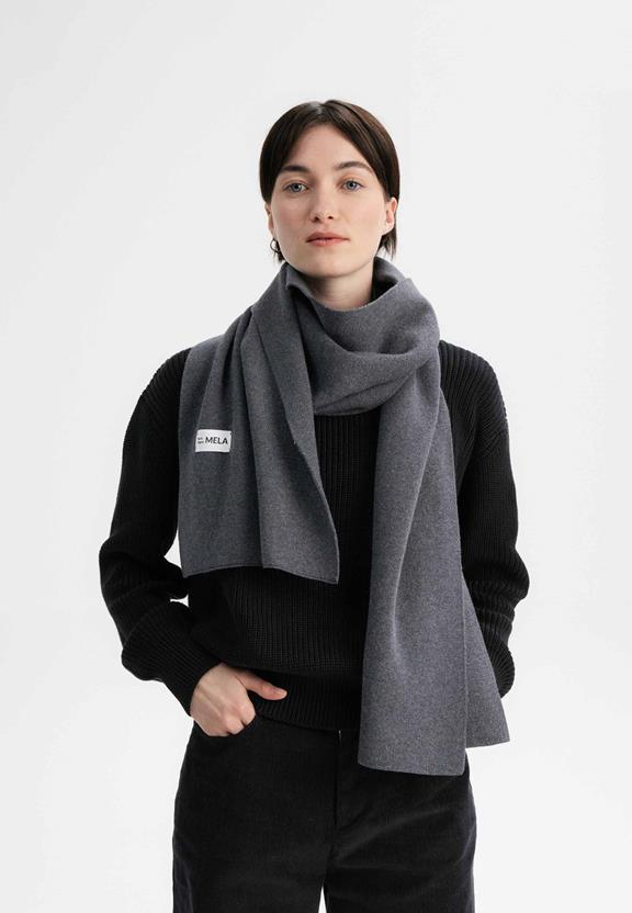 Scarf Jacquard Knit Asmee Dark Grey via Shop Like You Give a Damn