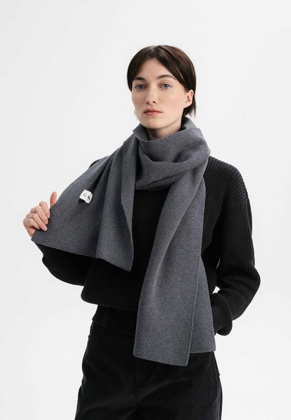 Scarf Jacquard Knit Asmee Dark Grey from Shop Like You Give a Damn