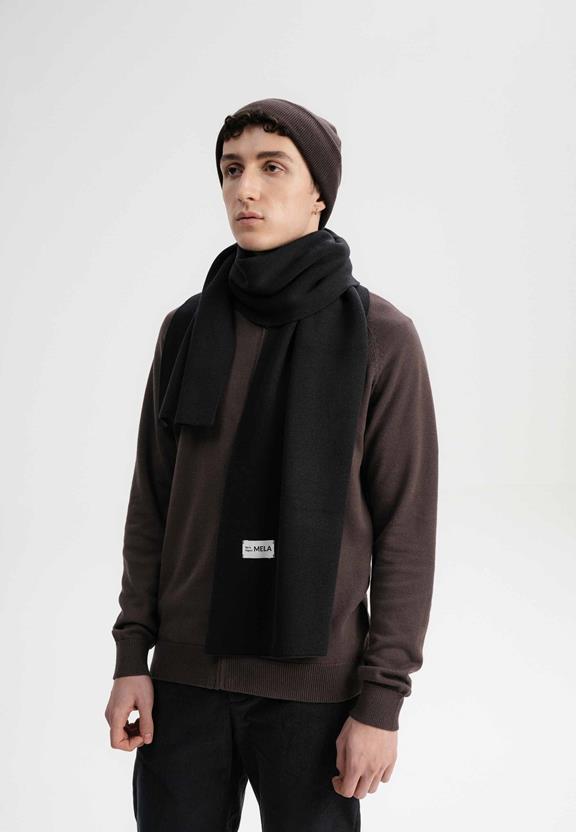 Scarf Jacquard Knit Asmee Black from Shop Like You Give a Damn