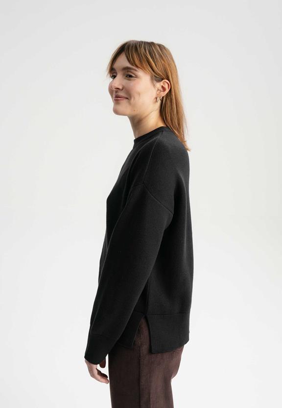 Knit Jumper Boxy Jacquard Faiza Black from Shop Like You Give a Damn