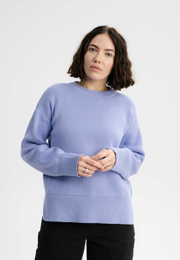 Knit Jumper Boxy Jacquard Faiza Purple via Shop Like You Give a Damn