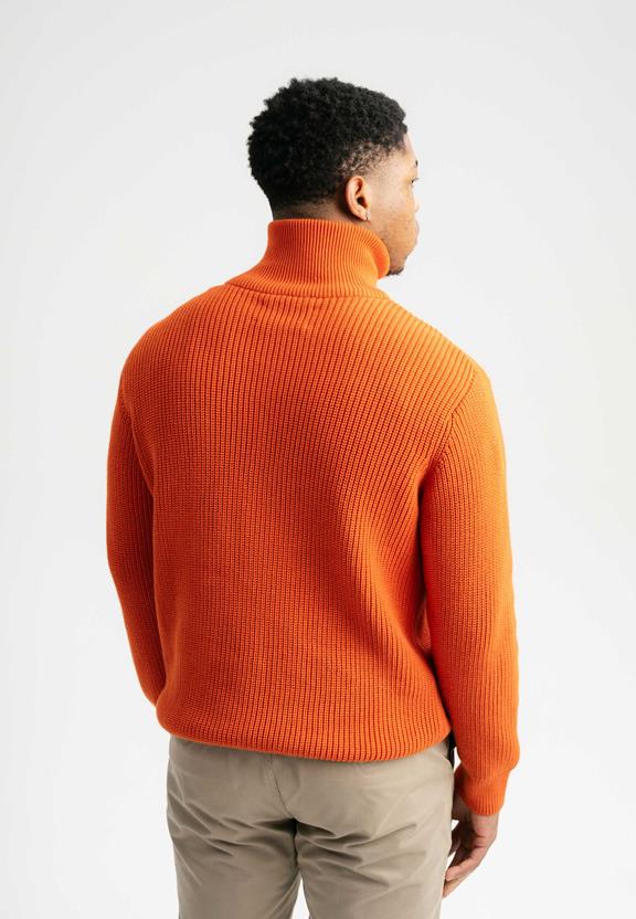 Rib Knit Troyer Udai Orange from Shop Like You Give a Damn