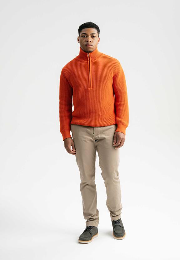 Rib Knit Troyer Udai Orange from Shop Like You Give a Damn