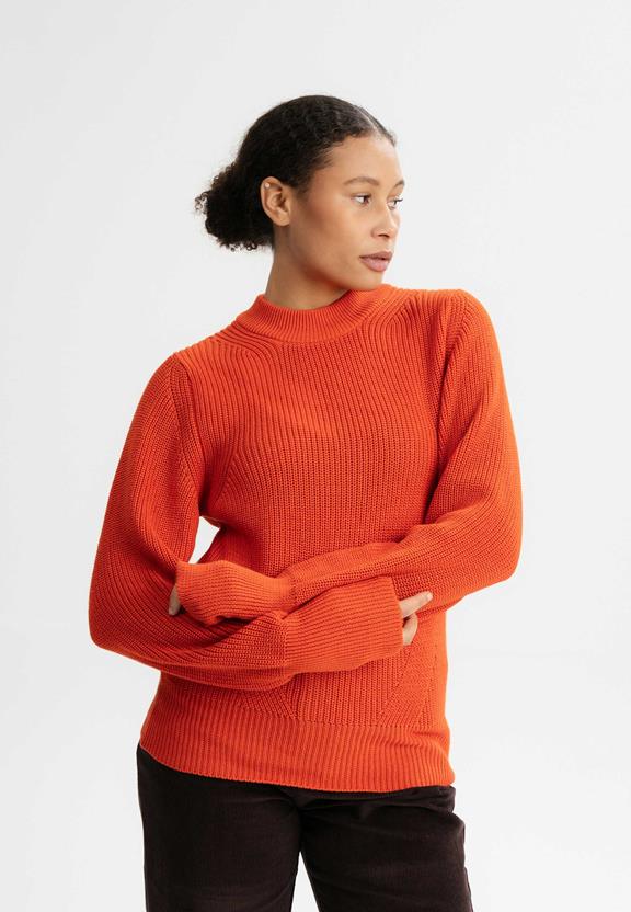 Knit Jumper Riya Orange via Shop Like You Give a Damn