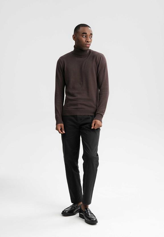 Fine-Knit Jumper Turtleneck Kanja Dark Brown from Shop Like You Give a Damn