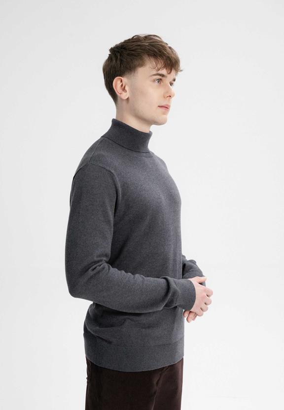 Jumper Fine-Knit Turtleneck Kanja Grey from Shop Like You Give a Damn